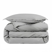 Housse de couette unie 100% percale de coton 80 fils + Taie(s) 65x65 cm – Fabriquée en Europe – Doux et respirant - Oeko-Tex®