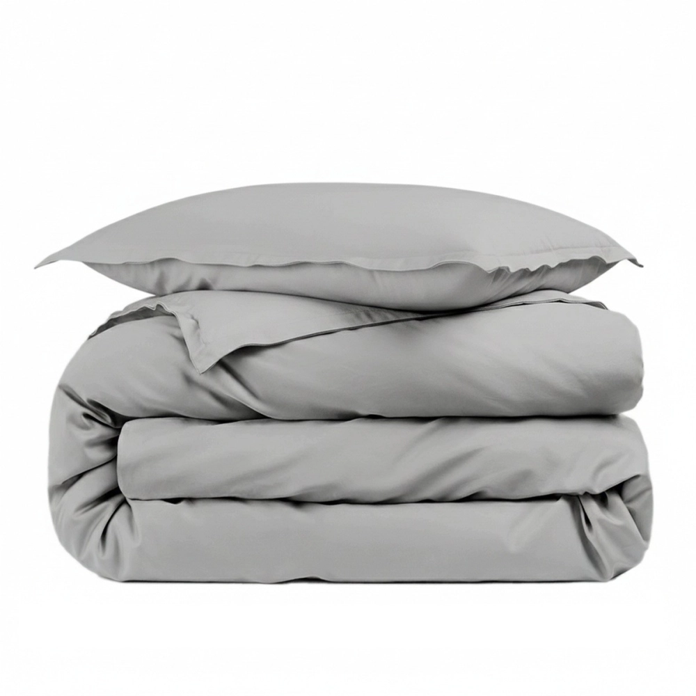 Housse de couette unie 100% percale de coton 80 fils + Taie(s) 65x65 cm – Fabriquée en Europe – Doux et respirant - Oeko-Tex®