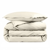 Housse de couette unie 100% percale de coton 80 fils + Taie(s) 65x65 cm – Fabriquée en Europe – Doux et respirant - Oeko-Tex®