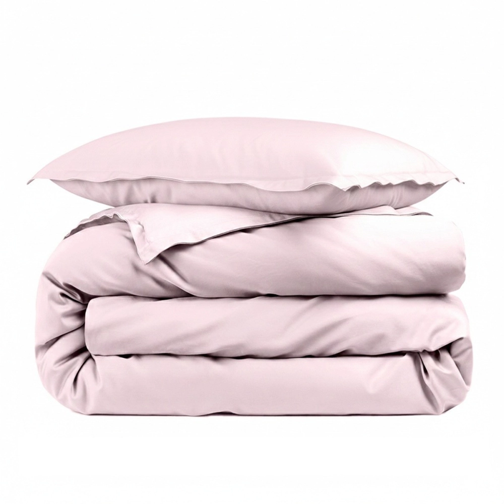 Housse de couette unie 100% percale de coton 80 fils + Taie(s) 65x65 cm – Fabriquée en Europe – Doux et respirant - Oeko-Tex®