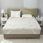 Surmatelas à mémoire de forme 5,5cm – Visco et fibres de bambou – Confort ergonomique – Anti-allergique – Déhoussable et lavable