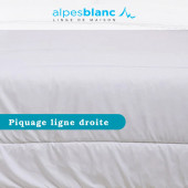 Couette blanche légère été anti-transpiration avec piquage en ligne droite