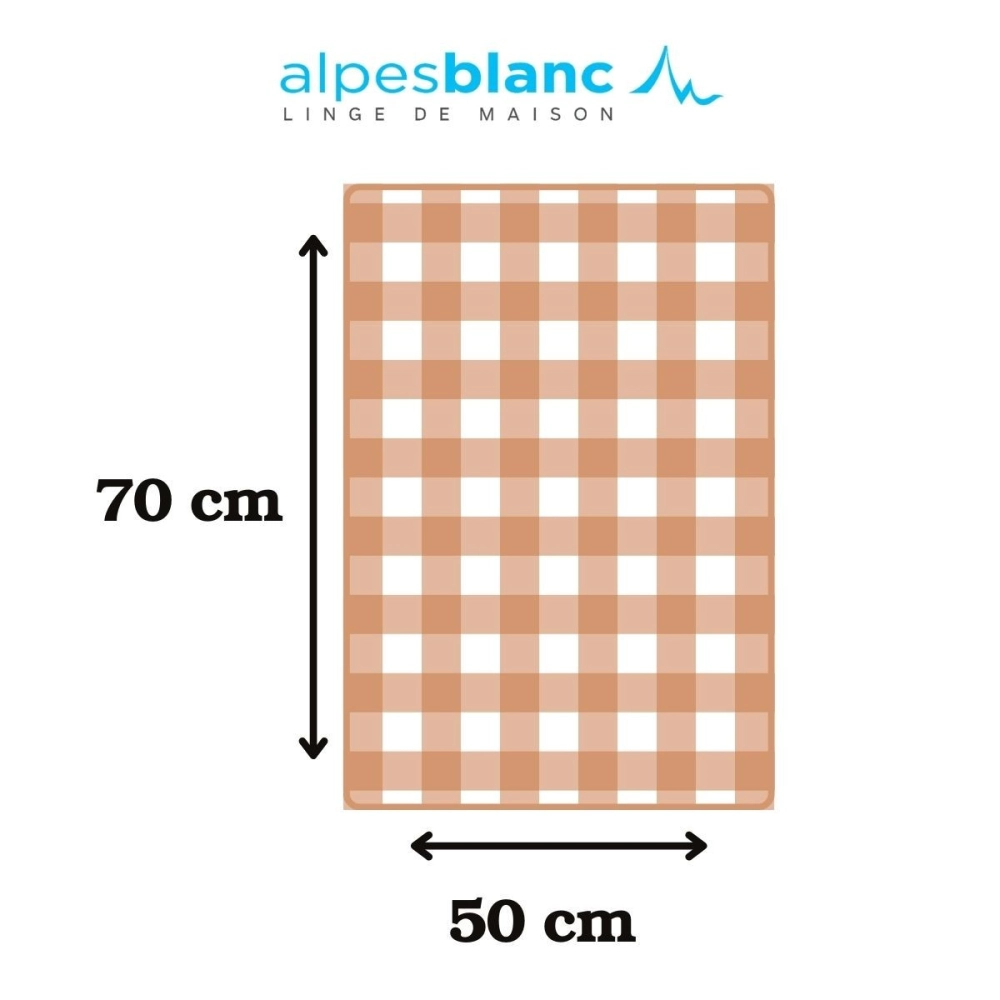 Torchon de cuisine Alpage rouge et gris 50x70 cm - 100% coton - Dessin montagne esprit Savoie - Lavable en machine