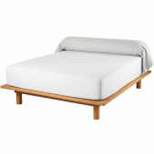 Taie de traversin 45x230 cm blanche en coton 57 fils/cm² sur un lit