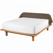 Taie de traversin 45x230 cm cannelle en coton 57 fils/cm² sur un lit