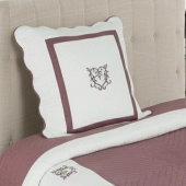 Couvre lit boutis Peaceland 100% coton + taie(s) carrée(s) assortie(s) – Brodé, léger et doux – Bicolore