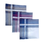 Lot de 6 mouchoirs homme Adrien en coton jumel 44x44 cm - Mouchoirs en tissu soyeux et élégant - 3 coloris bleu, rouge, jaune