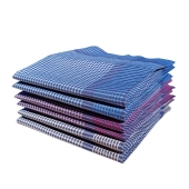 Lot de 6 mouchoirs Arnaud en coton jumel 44x44 cm - Mouchoirs tissu doux et résistants – 3 coloris bleus, rouges, jaunes