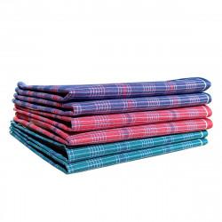 Lot de 6 mouchoirs homme Gauthier 42x42 cm en coton jumel à carreaux verts, rouges, bleus