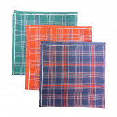 Lot 12 mouchoirs tissu homme, modèle Gauthier, 100% coton jumel, motif carreaux