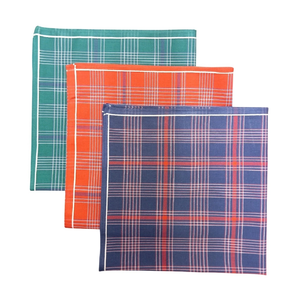 Lot de 12 mouchoirs Gauthier 42x42 cm 100% coton jumel - Mouchoirs homme à carreaux - Durables, doux et réutilisables