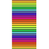 Drap de plage motif rayures multicolores 90x170 cm - Serviette de plage 100 % coton tissage jacquard, douce et absorbante