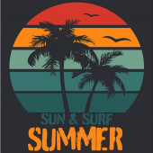 Serviette de plage summer sur fond noir , au couleur pastel, sur la plage. Zoom sur le motif.