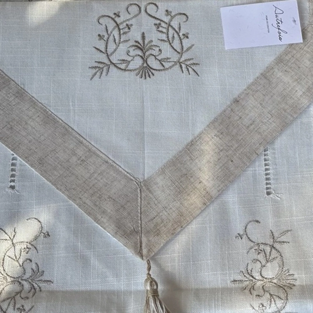 Chemin de table linéa chic, couleur lin, en coton & lin - 45x150 cm