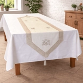 Chemin de table linéa chic, couleur lin, en coton & lin - 45x150 cm