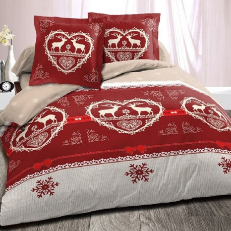 Housse de couette Chalet Winter Rouge