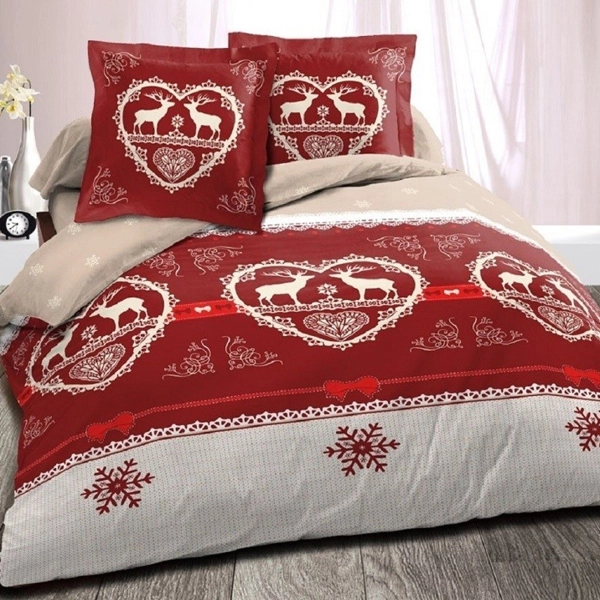 Housse de couette Chalet Winter Rouge