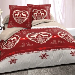 Housse de couette Montagne Winter Rouge 240x280