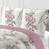 Couvre lit imprimés Amaryllis 220x240 cm + 2 taies 65x65 cm assorties