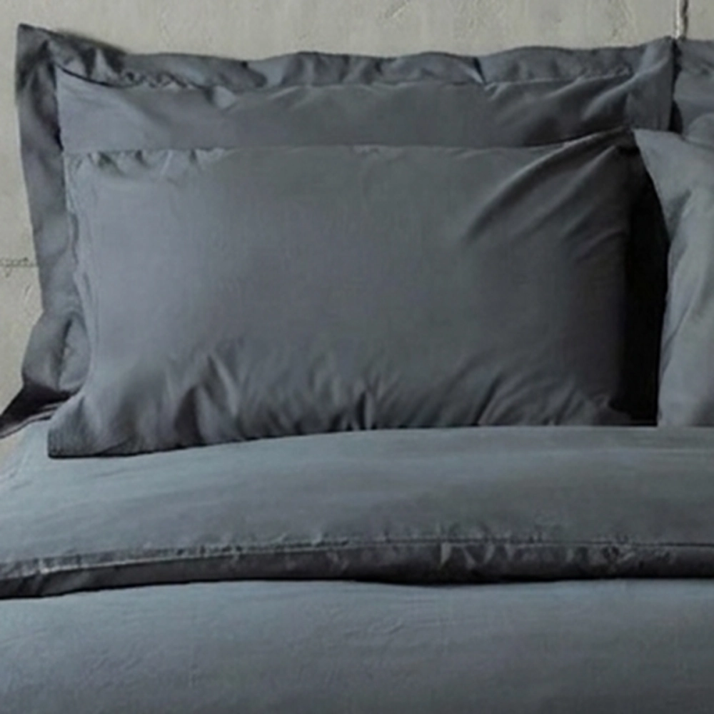 Housse de Couette 240x280cm Anthracite 100% coton 57 fils + 2 Taies d’Oreiller - Doux et Confortable pour lit king size