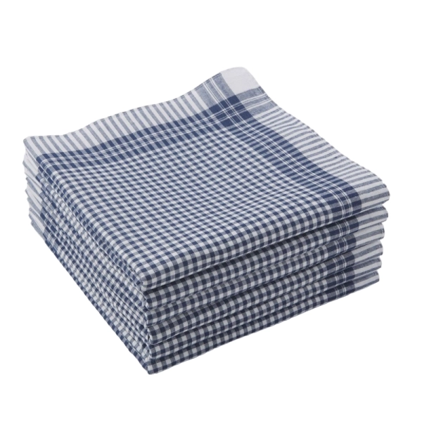 Mouchoirs de Travail Carreaux Bleu et Blanc (Lot de 12)