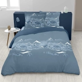 Drap housse uni 100% Coton 57 fils grand bonnet 30 cm - idéal pour s'accorder à vos housses de couette montagne - confort