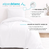 Housse de couette unie 100% percale de coton 80 fils + Taie(s) 65x65 cm – Fabriquée en Europe – Doux et respirant - Oeko-Tex®