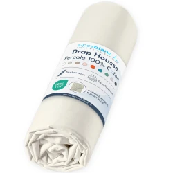 Drap housse Percale de coton 80 fils/cm² bonnet 30cm