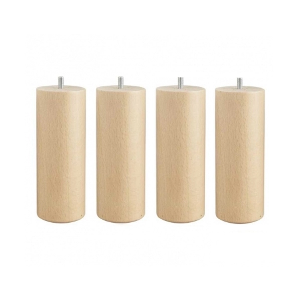 Lot de 4 pieds de lit en bois H20 cm
