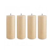 Lot de 4 pieds de lit cylindriques en bois 20 cm de hauteur – Filetage 8 mm