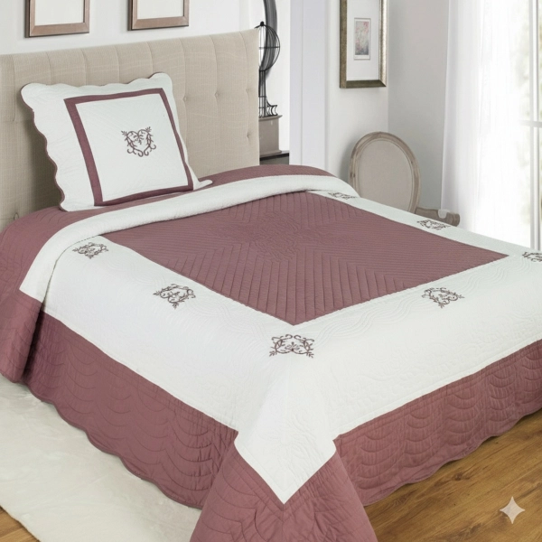 Peaceland aubergine boutis couvre-lit pour lit une personne