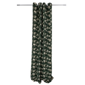 Rideau thermique vert sapin motif Edelweiss 140x250 cm - Rideau déco montagne