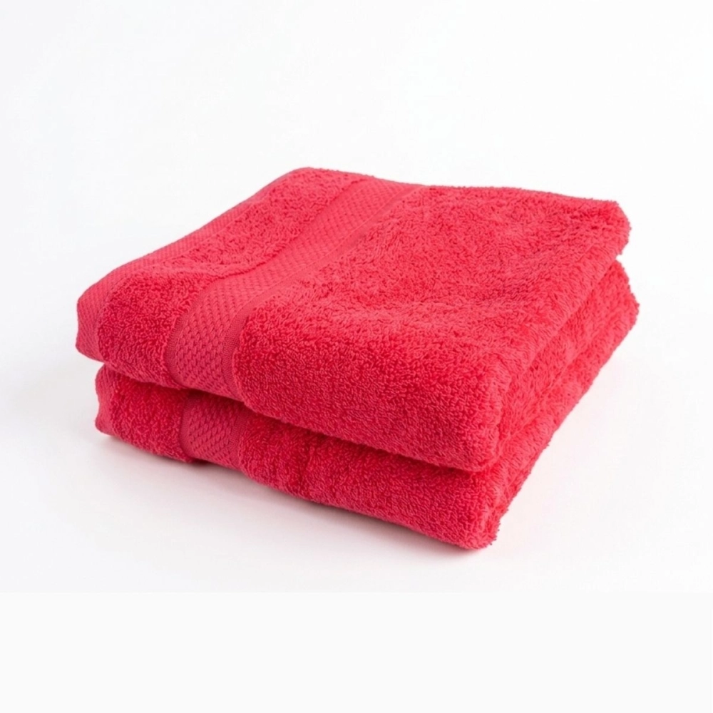 Lot de 2 serviettes bain 100% coton 600g/m² - Gonflantes, moelleuses et absorbantes - Fabrication Europe