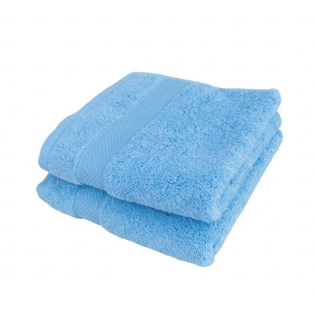 Lot de 2 serviettes bain 100% coton 600g/m² - Gonflantes, moelleuses et absorbantes - Fabrication Europe