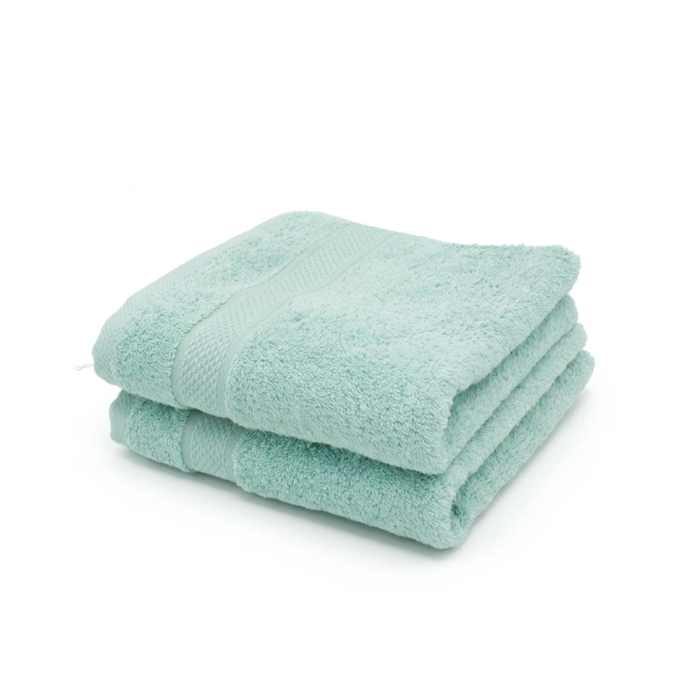 Lot de 2 serviettes bain 100% coton 600g/m² - Gonflantes, moelleuses et absorbantes - Fabrication Europe