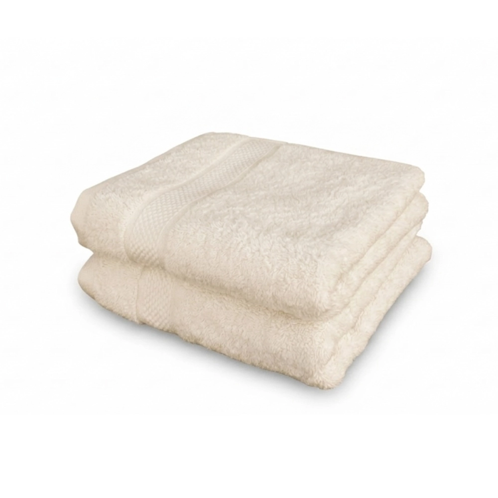 Lot de 2 serviettes bain 100% coton 600g/m² - Gonflantes, moelleuses et absorbantes - Fabrication Europe