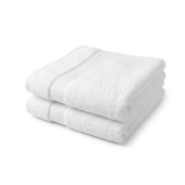 Lot de 2 serviettes bain 100% coton 600g/m² - Gonflantes, moelleuses et absorbantes - Fabrication Europe