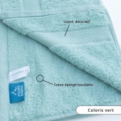 Lot de 2 serviettes bain 100% coton 600g/m² - Gonflantes, moelleuses et absorbantes - Fabrication Europe
