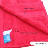 Lot de 2 serviettes bain 100% coton 600g/m² - Gonflantes, moelleuses et absorbantes - Fabrication Europe