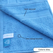 Lot de 2 serviettes bain 100% coton 600g/m² - Gonflantes, moelleuses et absorbantes - Fabrication Europe