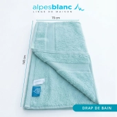 Lot de 2 serviettes bain 100% coton 600g/m² - Gonflantes, moelleuses et absorbantes - Fabrication Europe