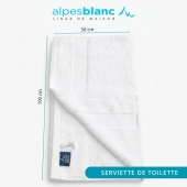 Lot de 2 serviettes bain 100% coton 600g/m² - Gonflantes, moelleuses et absorbantes - Fabrication Europe