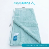 Lot de 2 serviettes bain 100% coton 600g/m² - Gonflantes, moelleuses et absorbantes - Fabrication Europe