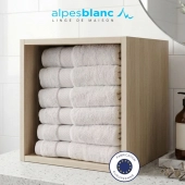 Lot de 2 serviettes bain 100% coton 600g/m² - Gonflantes, moelleuses et absorbantes - Fabrication Europe