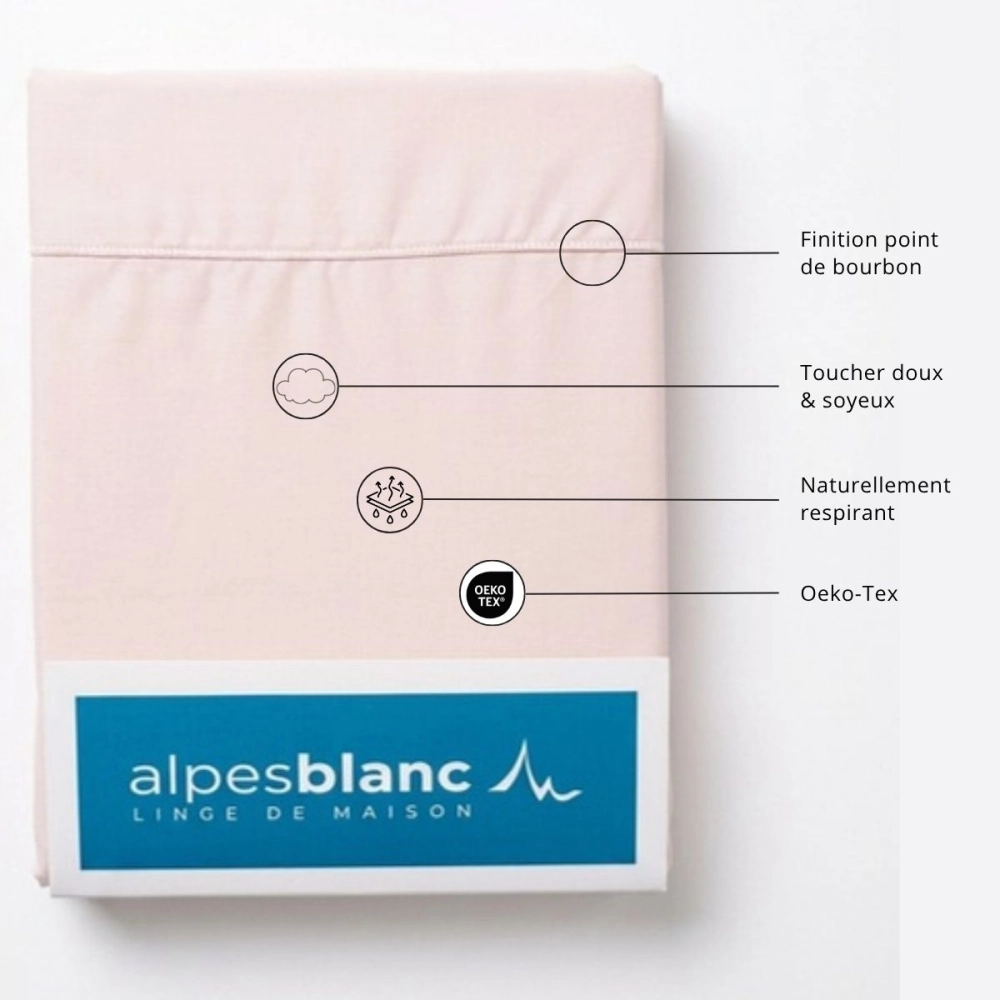 Taie de traversin 45x185 cm en percale de coton 80 fils/cm² - Couelur grand teint, Oeko-Tex