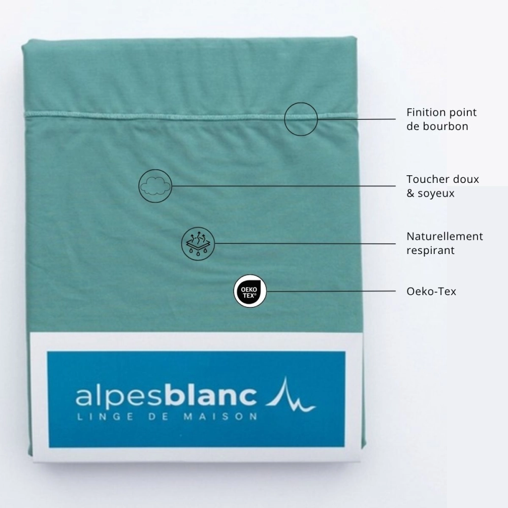Taie de traversin 45x185 cm en percale de coton 80 fils/cm² - Couelur grand teint, Oeko-Tex