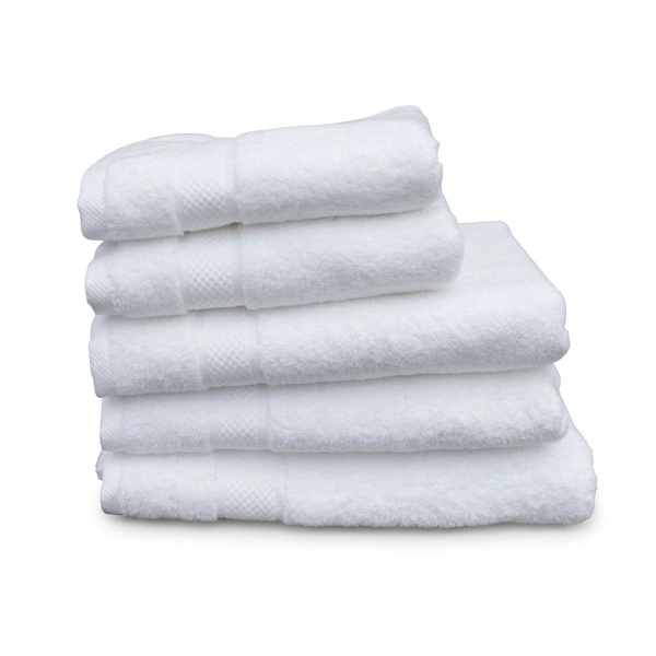 Lot de 5 serviettes de bain 100% coton blanches