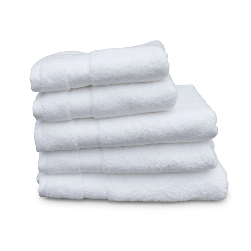 Lot de 5 serviettes de bain 100% coton 600g/m² - Absorption, douceur & moelleux, 3 tailles, fabriquées au Portugal