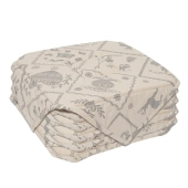 Lot de 6 galettes de chaise Beige 38x38 cm motifs montagne gris pâle – Dessus de chaise ambiance chalet