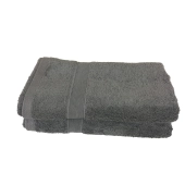 Lot de 2 Serviettes de Bain - 50x100 - Eponge 600 g/m² 100 % coton - Anthracite